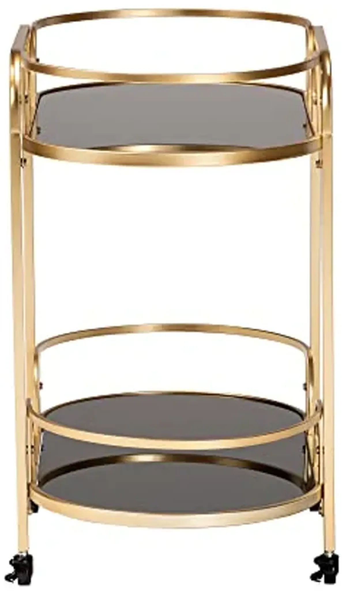 Baxton Studio Leighton Wine Cart, One Size, Gold