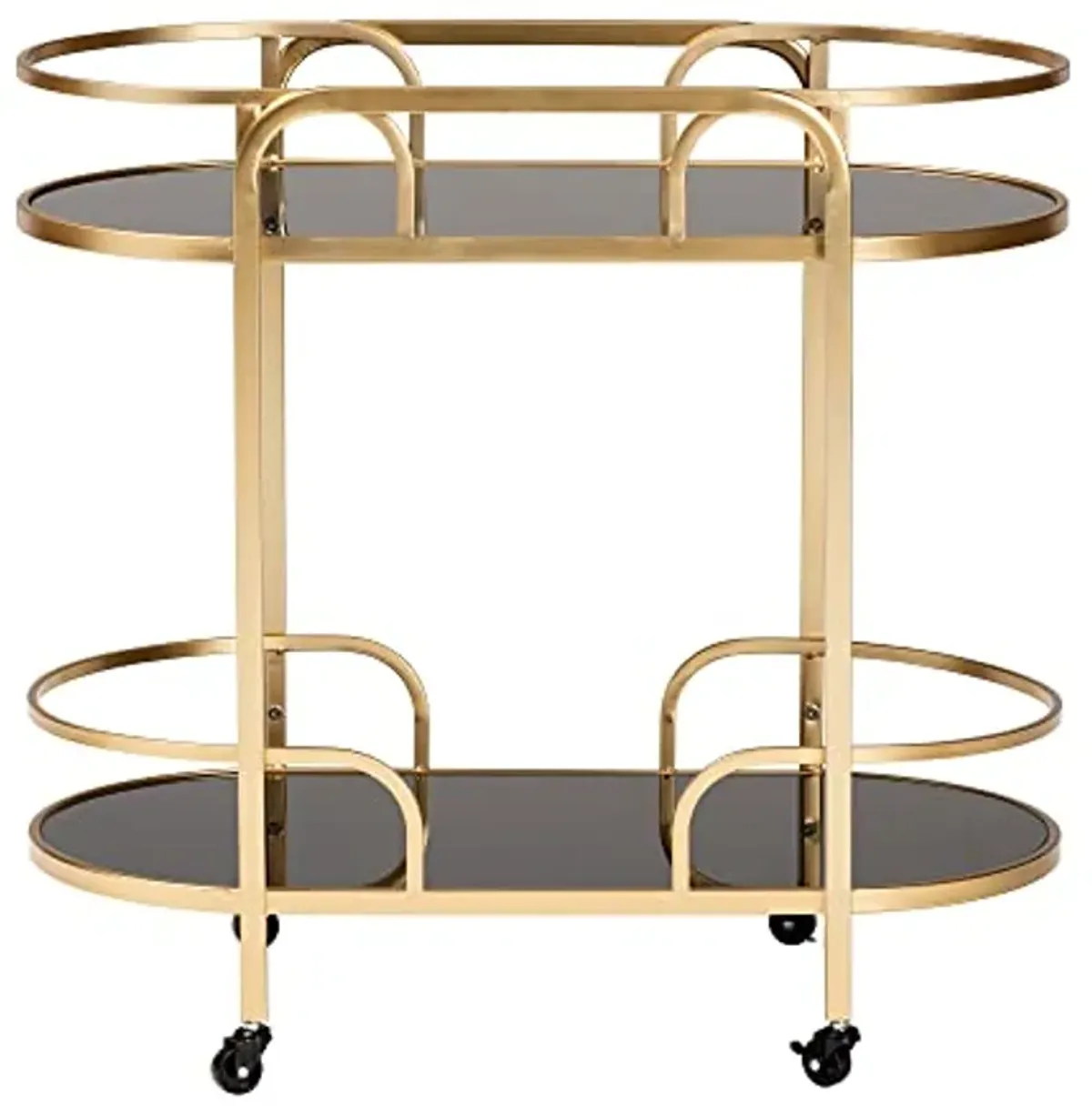 Baxton Studio Leighton Wine Cart, One Size, Gold