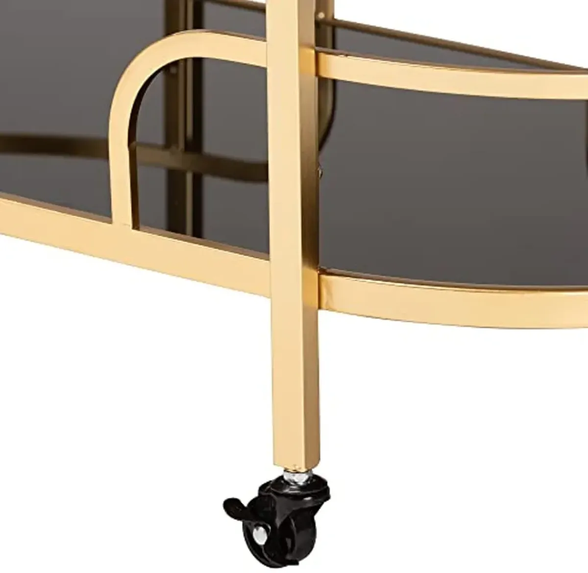 Baxton Studio Leighton Wine Cart, One Size, Gold