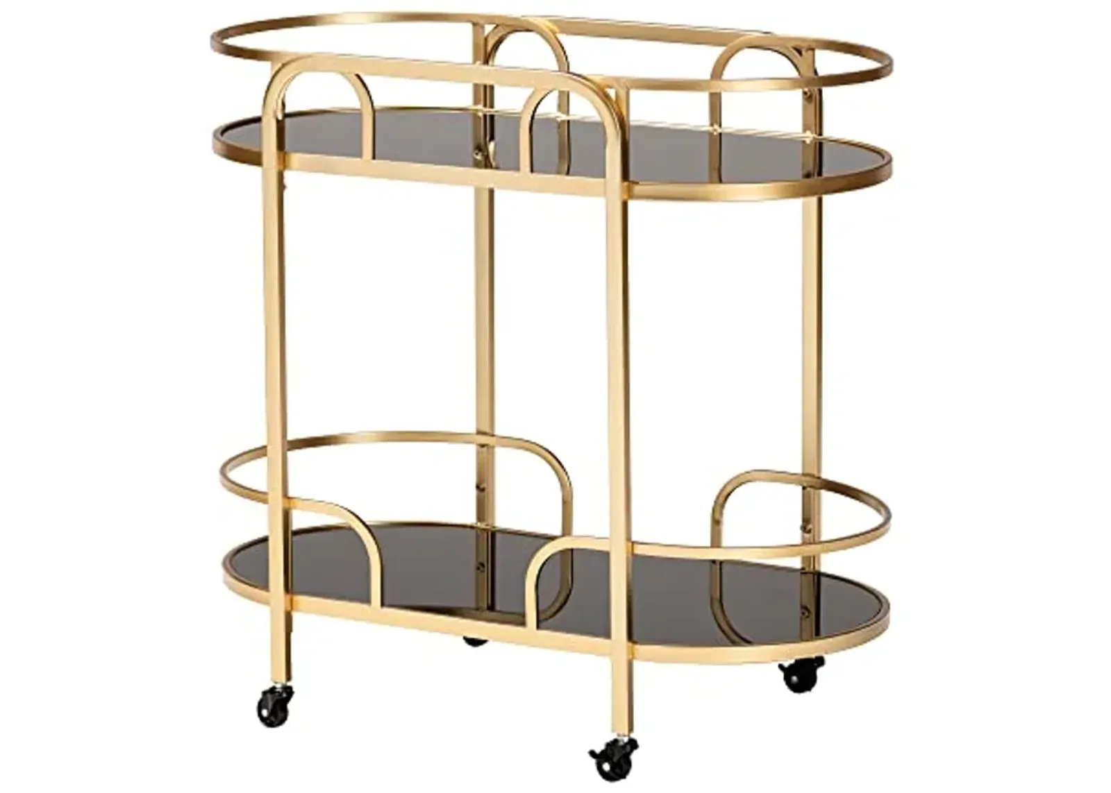 Baxton Studio Leighton Wine Cart, One Size, Gold