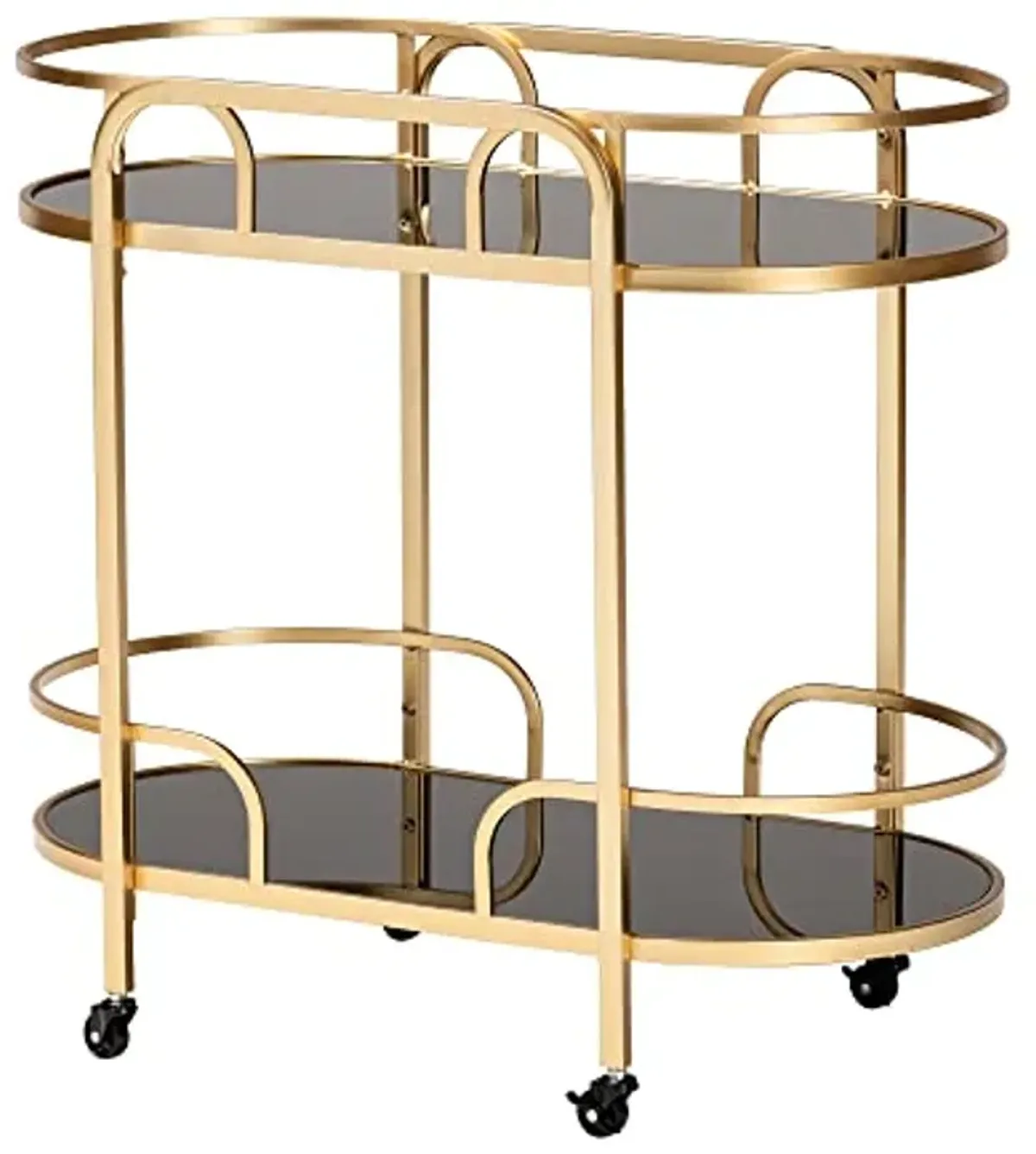 Baxton Studio Leighton Wine Cart, One Size, Gold