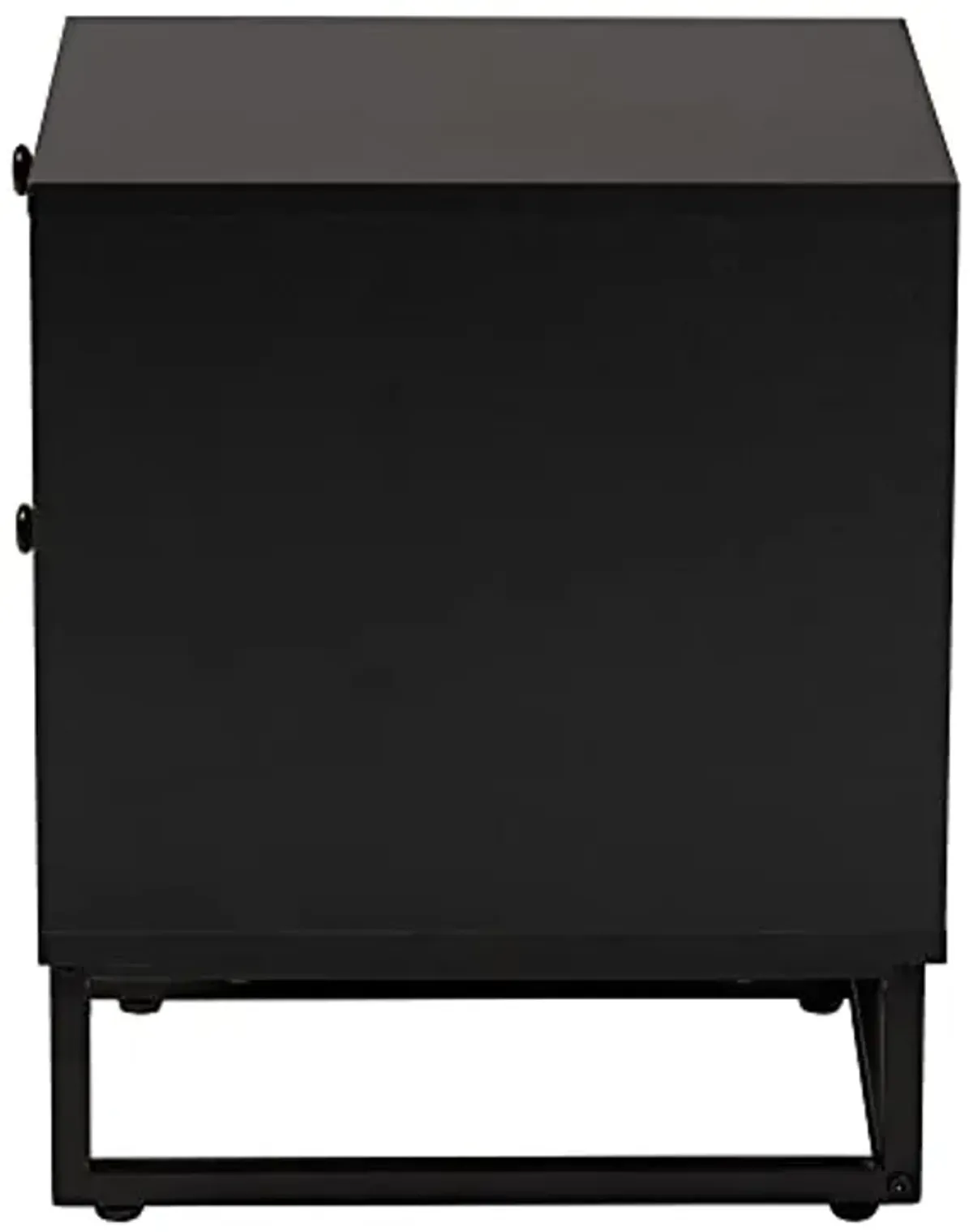 Baxton Studio Declan End Table, 2-Drawer, Espresso Brown/Black