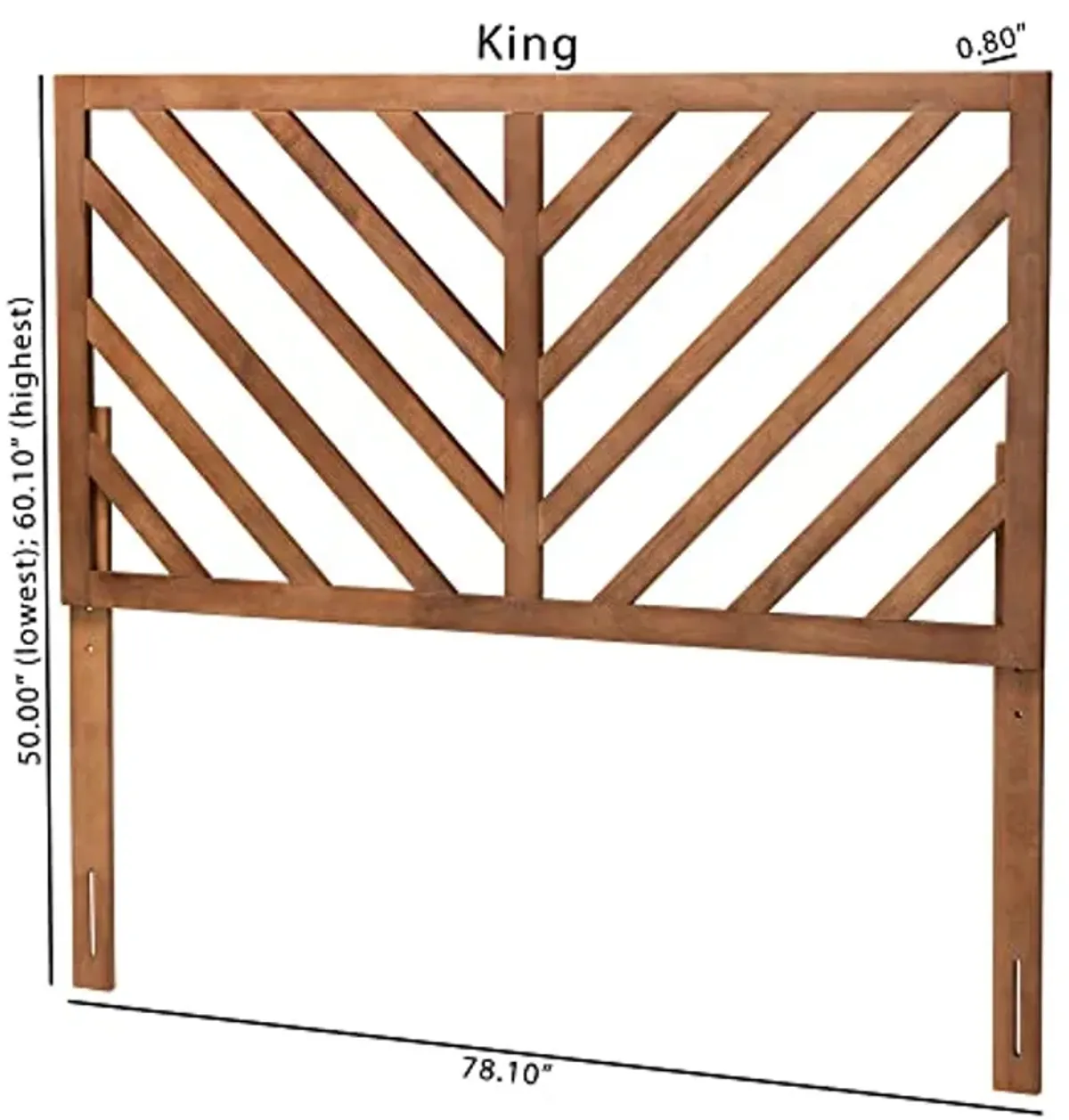 Baxton Studio Belisma Headboard, King, Ash Walnut