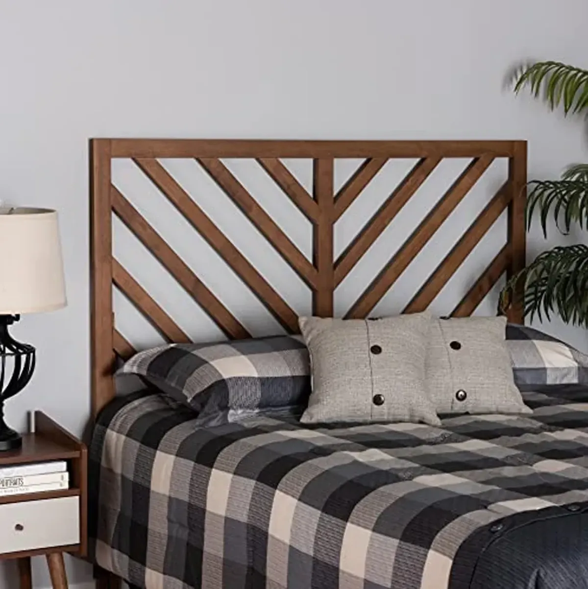 Baxton Studio Belisma Headboard, King, Ash Walnut