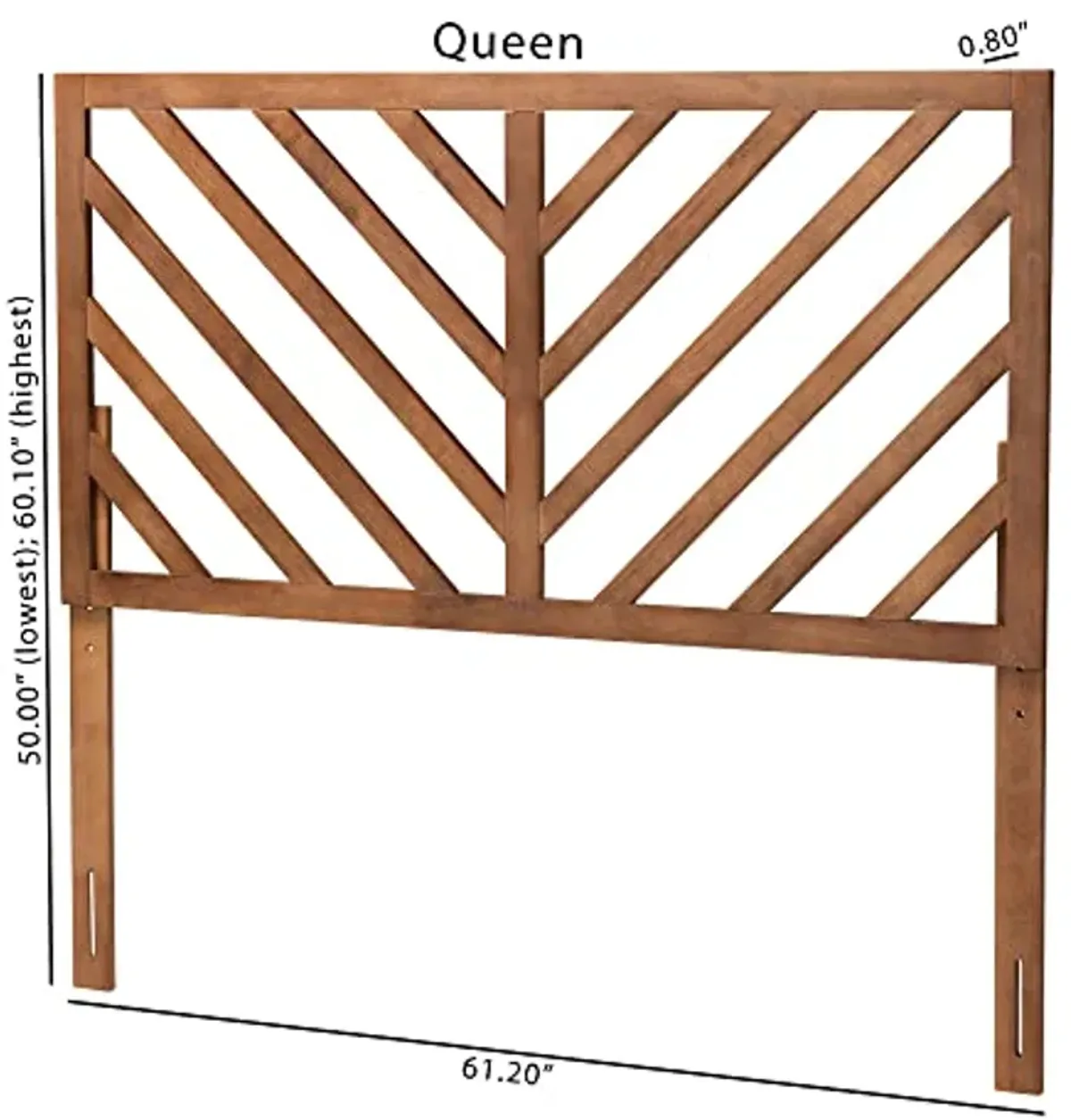 Baxton Studio Belisma Headboard, King, Ash Walnut