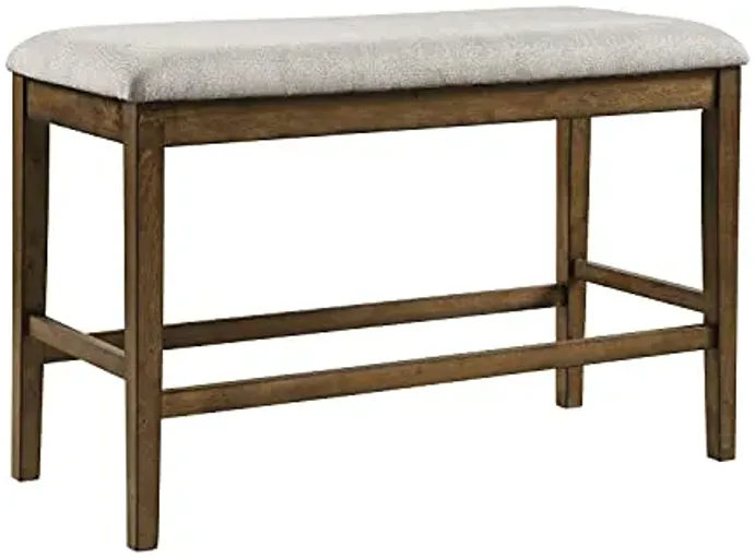 Lexicon Baronscourt Farmhouse Small Entryway Bench - 39 Inch, Upholstered Counter Height Solid Wood Frame, Padded Top, Easy Assembly, 26" Seat Height, Farmhouse End of Bed Bench for Bedroom,Light Oak