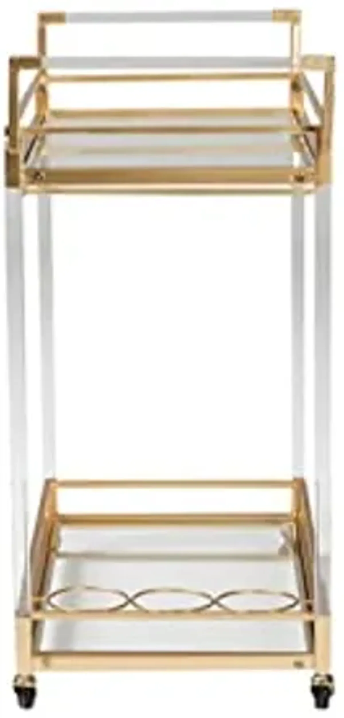 Baxton Studio Savannah Contemporary Glam and Luxe Gold Metal and Glass Wine Cart