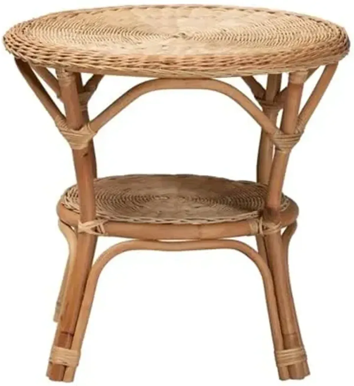 Baxton Studio Abbey Modern Bohemian Natural Brown Antique Rattan Coffee Table