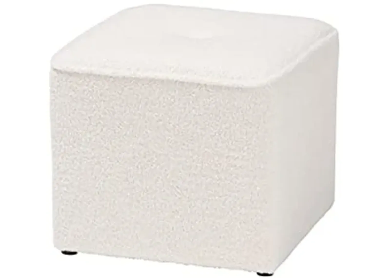 Baxton Studio Isaiah Modern and Contemporary Ivory Boucle Upholstered Ottoman