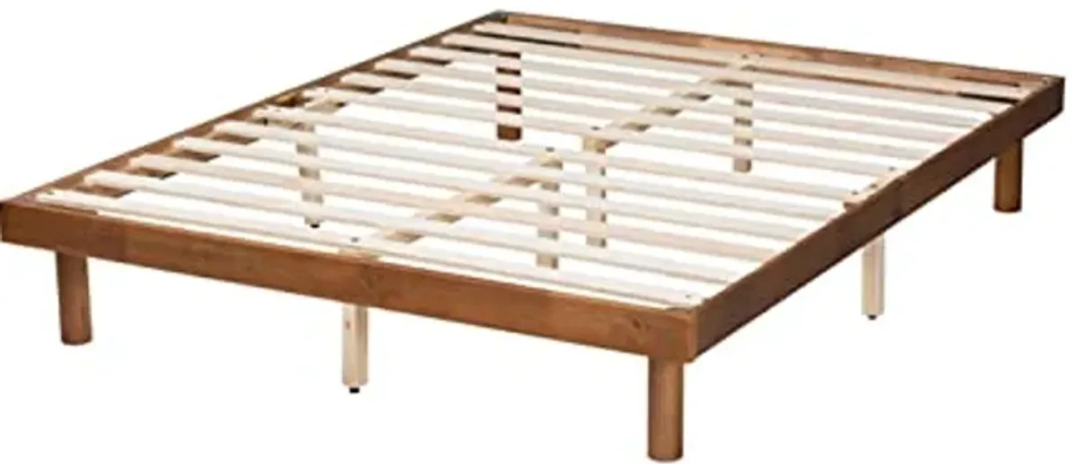 Baxton Studio Winston Walnut Brown Wood Full Size Platform Bed Frame