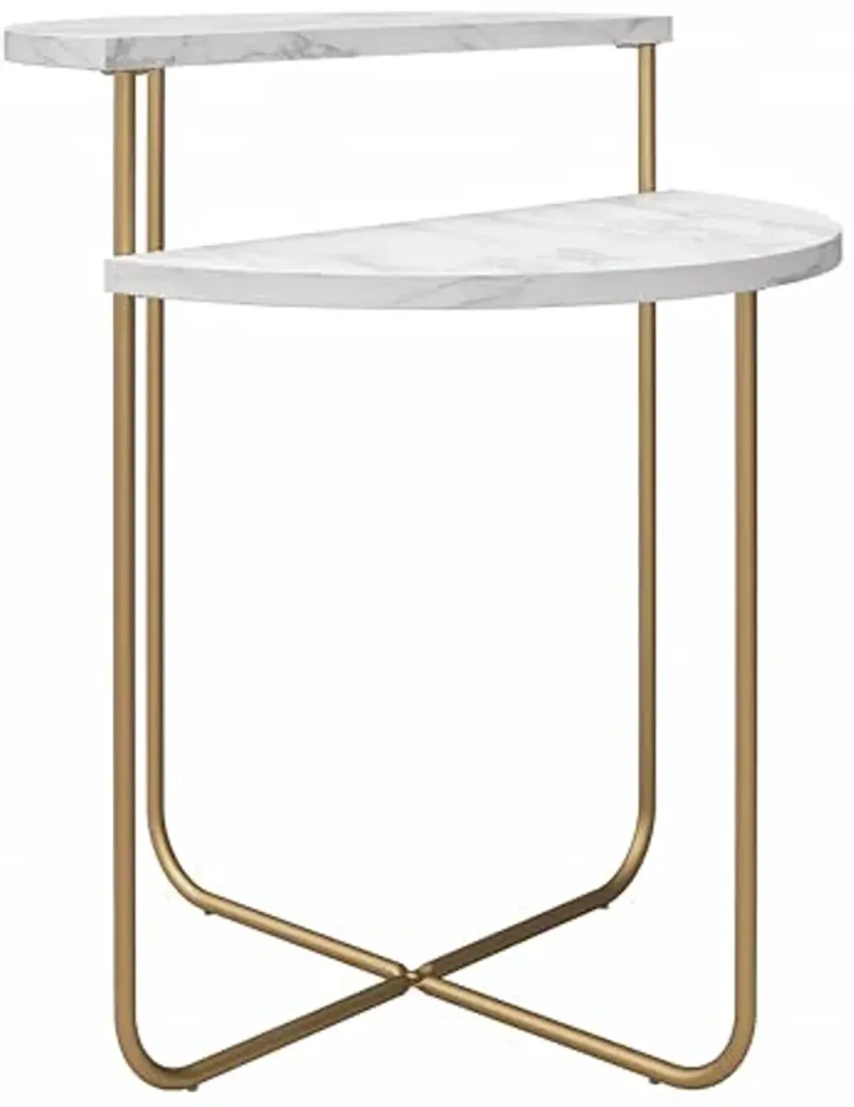 Novogratz Athena End Table, White Marble