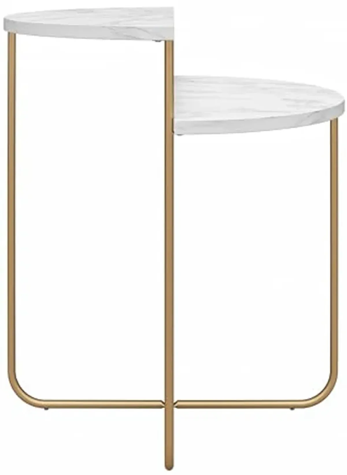 Novogratz Athena End Table, White Marble