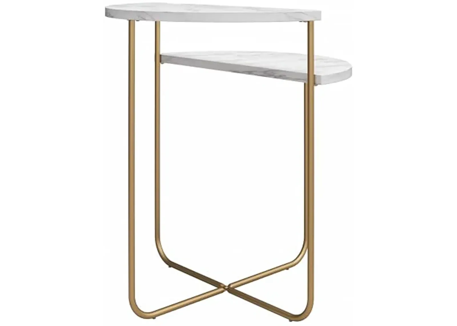 Novogratz Athena End Table, White Marble