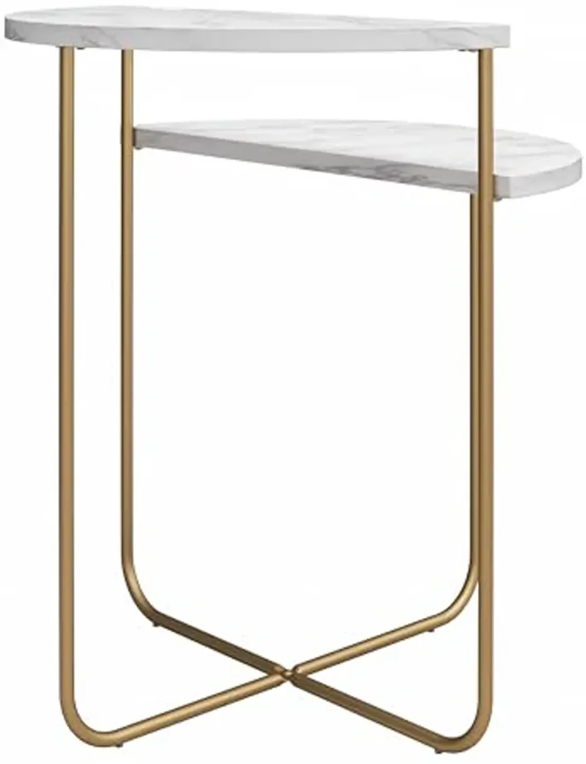 Novogratz Athena End Table, White Marble