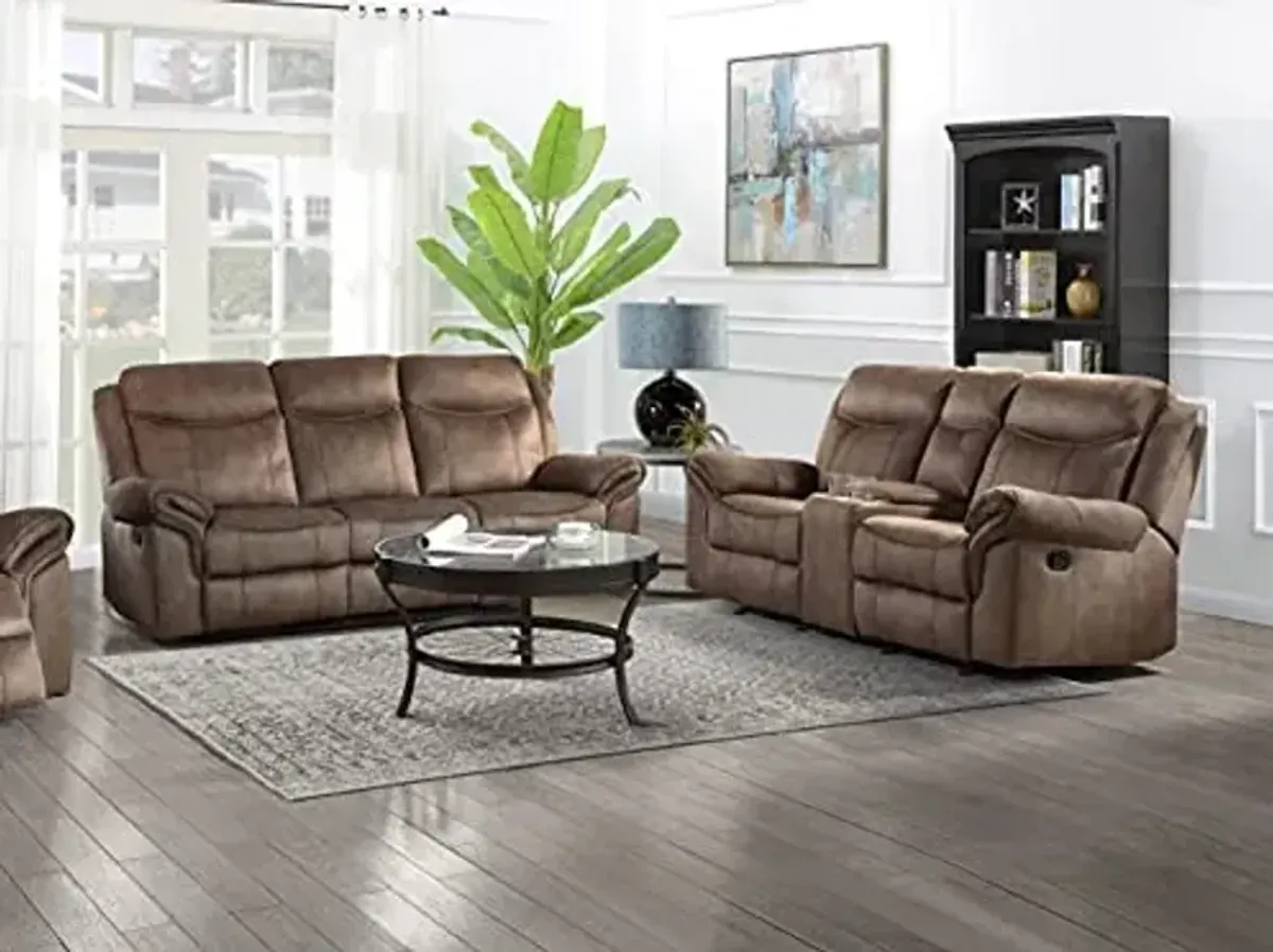 Lexicon Whirlaway Manual Reclining Living Room Sofa Set, 2-Piece, Brown