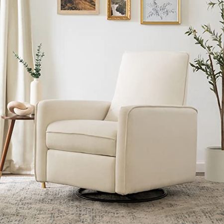 DaVinci Penny Recliner and Swivel Glider in Performance Cream Eco-Weave, Water Repellent & Stain Resistant, CertiPUR-US Certified