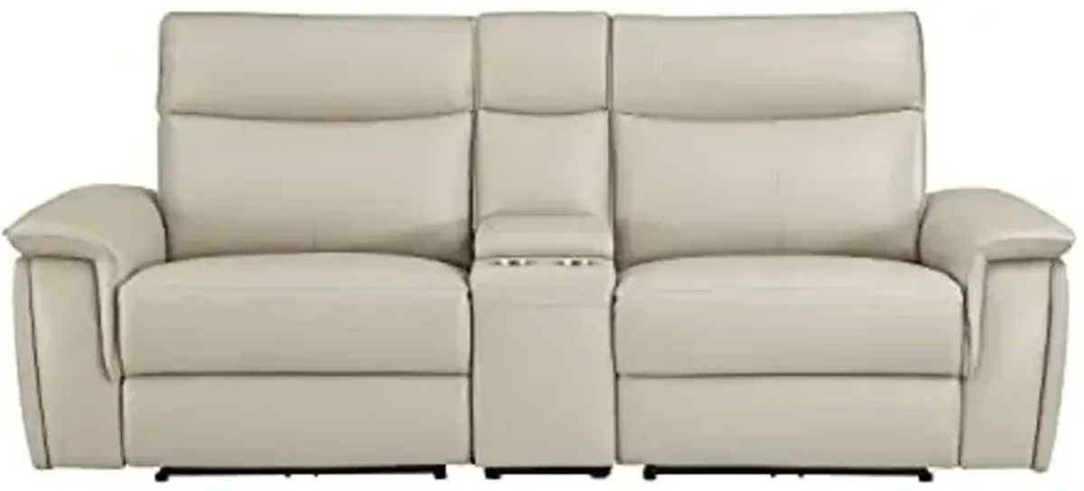 Lexicon Raelynn Power Double Reclining Loveseat with Center Console, Taupe