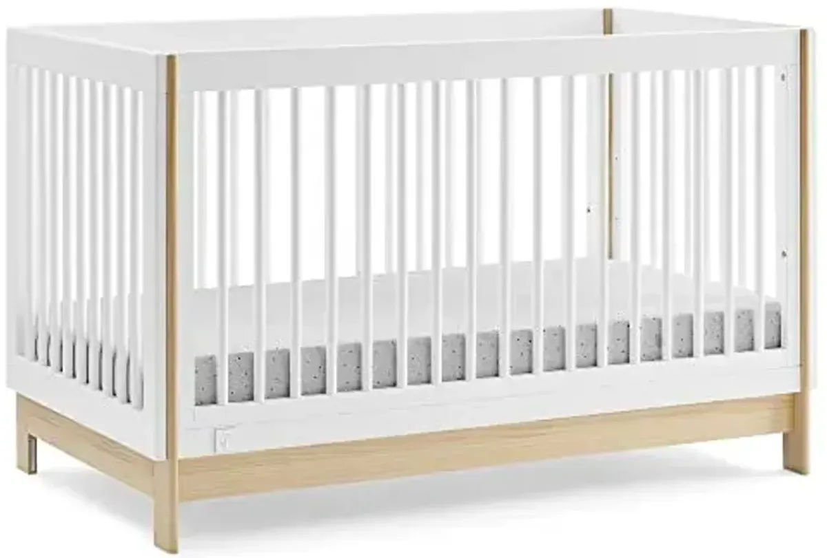 GAP babyGap Tate 4-in-1 Convertible Crib - Greenguard Gold Certified, Bianca White/Natural