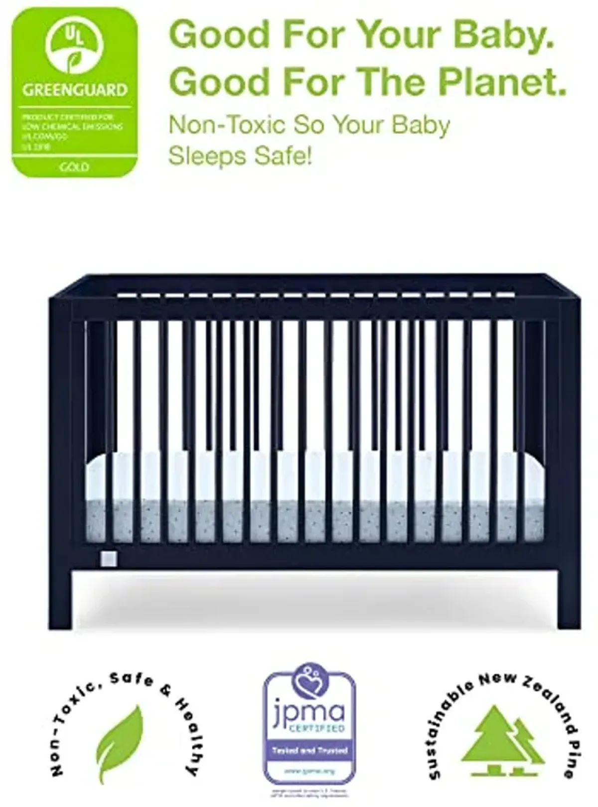 GAP babyGap Charlie 6-in-1 Convertible Crib - Greenguard Gold Certified, Navy