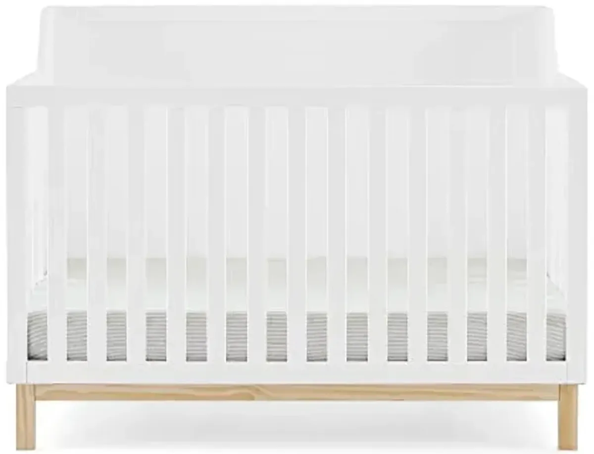 GAP babyGap Oxford 6-in-1 Convertible Crib - Greenguard Gold Certified, Bianca White/Natural