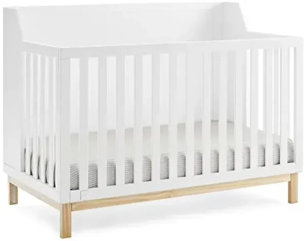 GAP babyGap Oxford 6-in-1 Convertible Crib - Greenguard Gold Certified, Bianca White/Natural