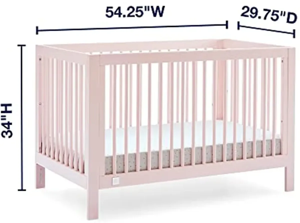 GAP babyGap Charlie 6-in-1 Convertible Crib - Greenguard Gold Certified, Blush Pink