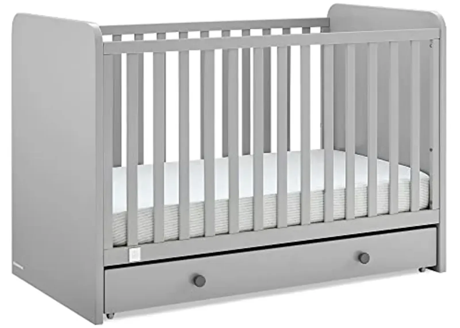 GAP babyGap Graham 4-in-1 Convertible Crib with Storage Drawer - Greenguard Gold Certified, Grey/Dark Grey