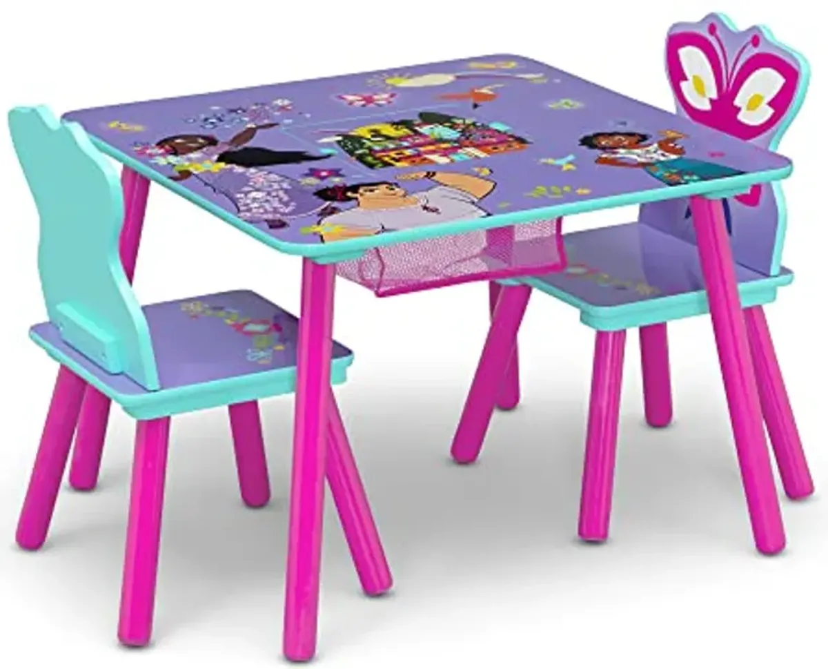 Disney Encanto Kids Table and Chair Set with Storage (2 Chairs Included) by Delta Children Ideal for Arts & Crafts, Snack Time, Homeschooling, Homework & More - Greenguard Gold Certified, Purple