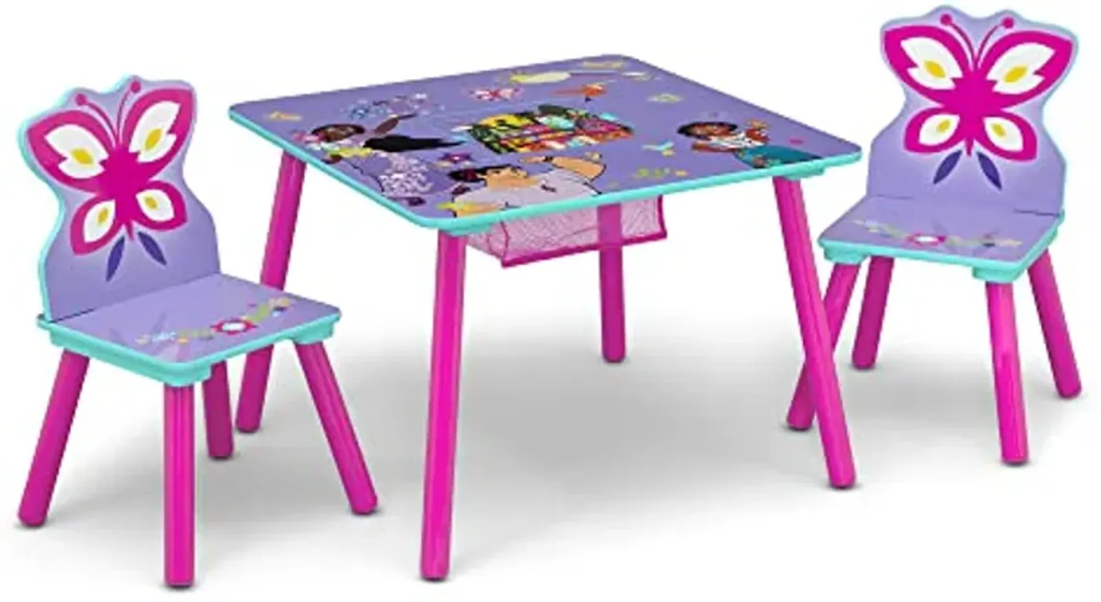 Disney Encanto Kids Table and Chair Set with Storage (2 Chairs Included) by Delta Children Ideal for Arts & Crafts, Snack Time, Homeschooling, Homework & More - Greenguard Gold Certified, Purple