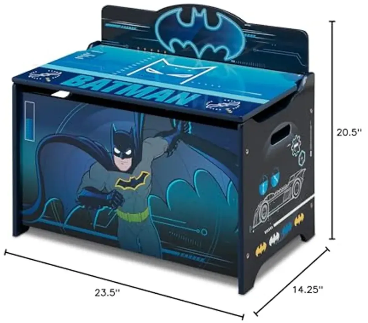 Batman Deluxe Toy Box by Delta Children Greenguard Gold Certified, Black/Blue