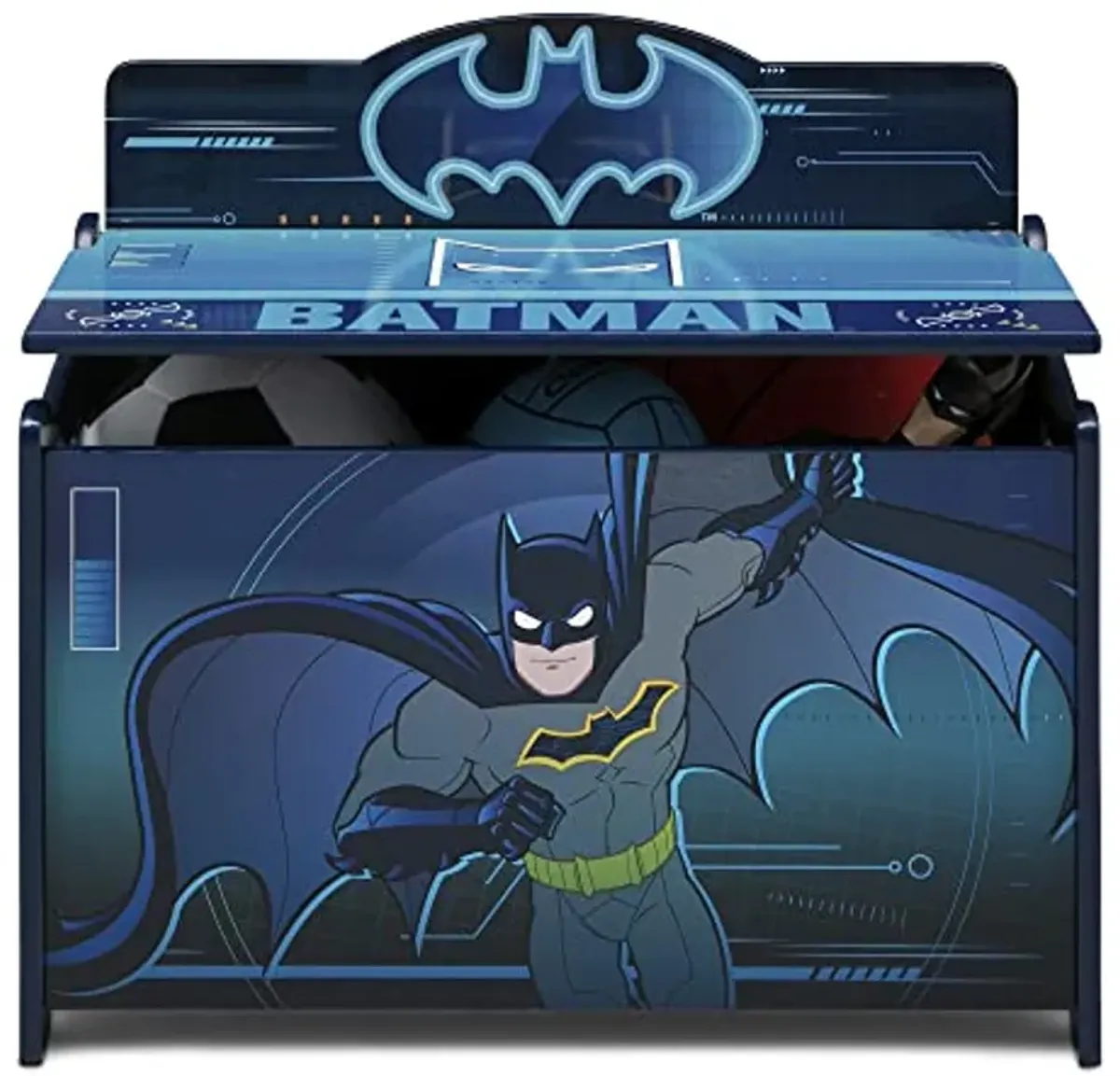 Batman Deluxe Toy Box by Delta Children Greenguard Gold Certified, Black/Blue