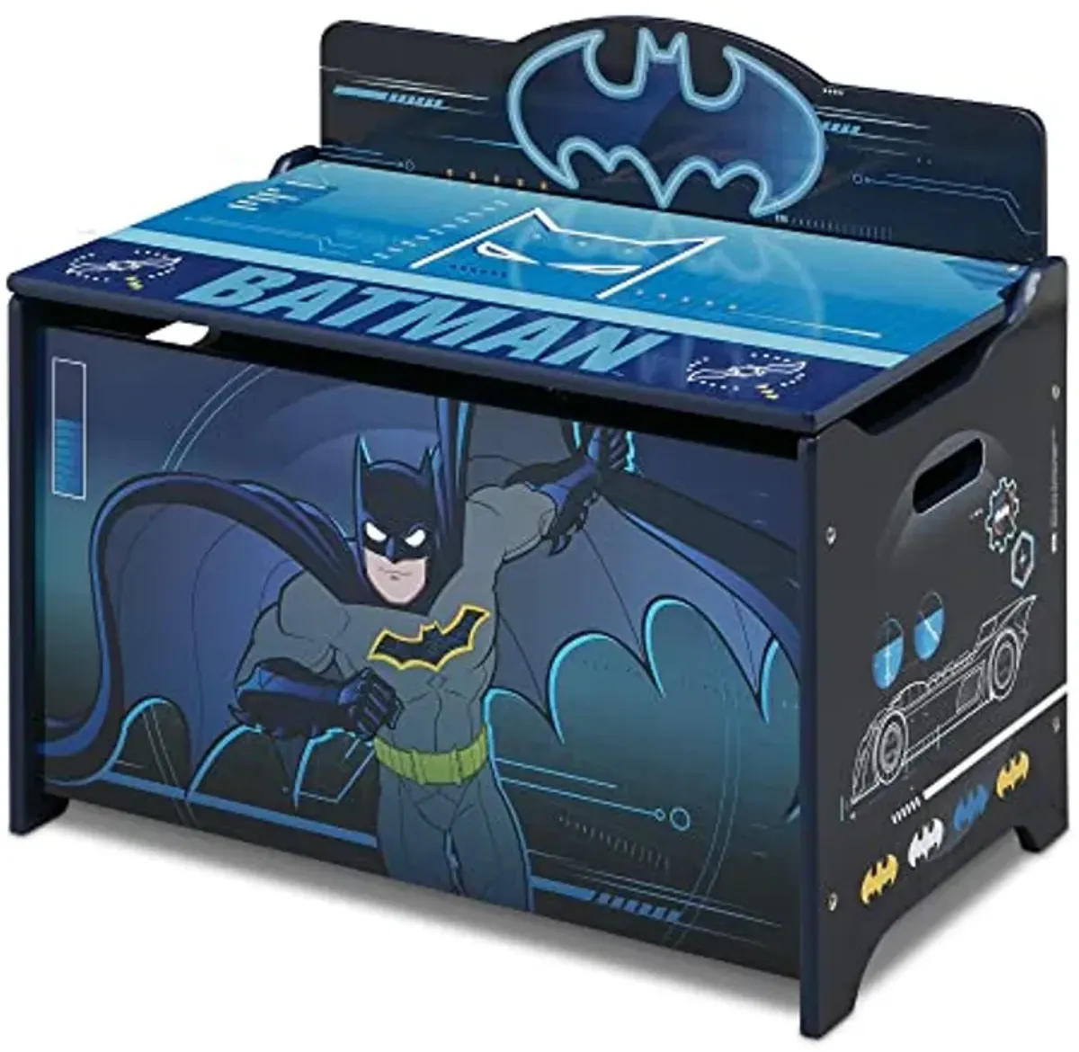 Batman Deluxe Toy Box by Delta Children Greenguard Gold Certified, Black/Blue