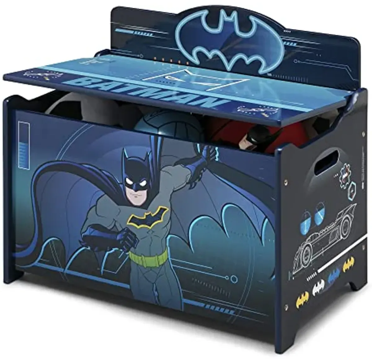 Batman Deluxe Toy Box by Delta Children Greenguard Gold Certified, Black/Blue