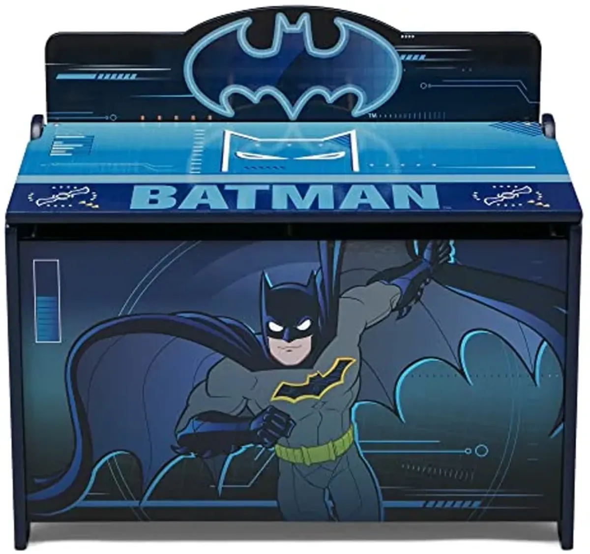 Batman Deluxe Toy Box by Delta Children Greenguard Gold Certified, Black/Blue