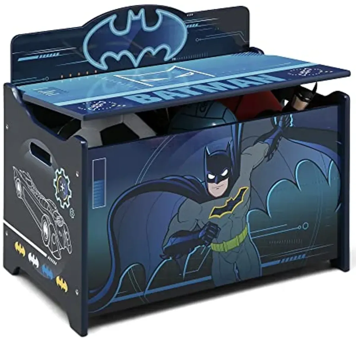 Batman Deluxe Toy Box by Delta Children Greenguard Gold Certified, Black/Blue