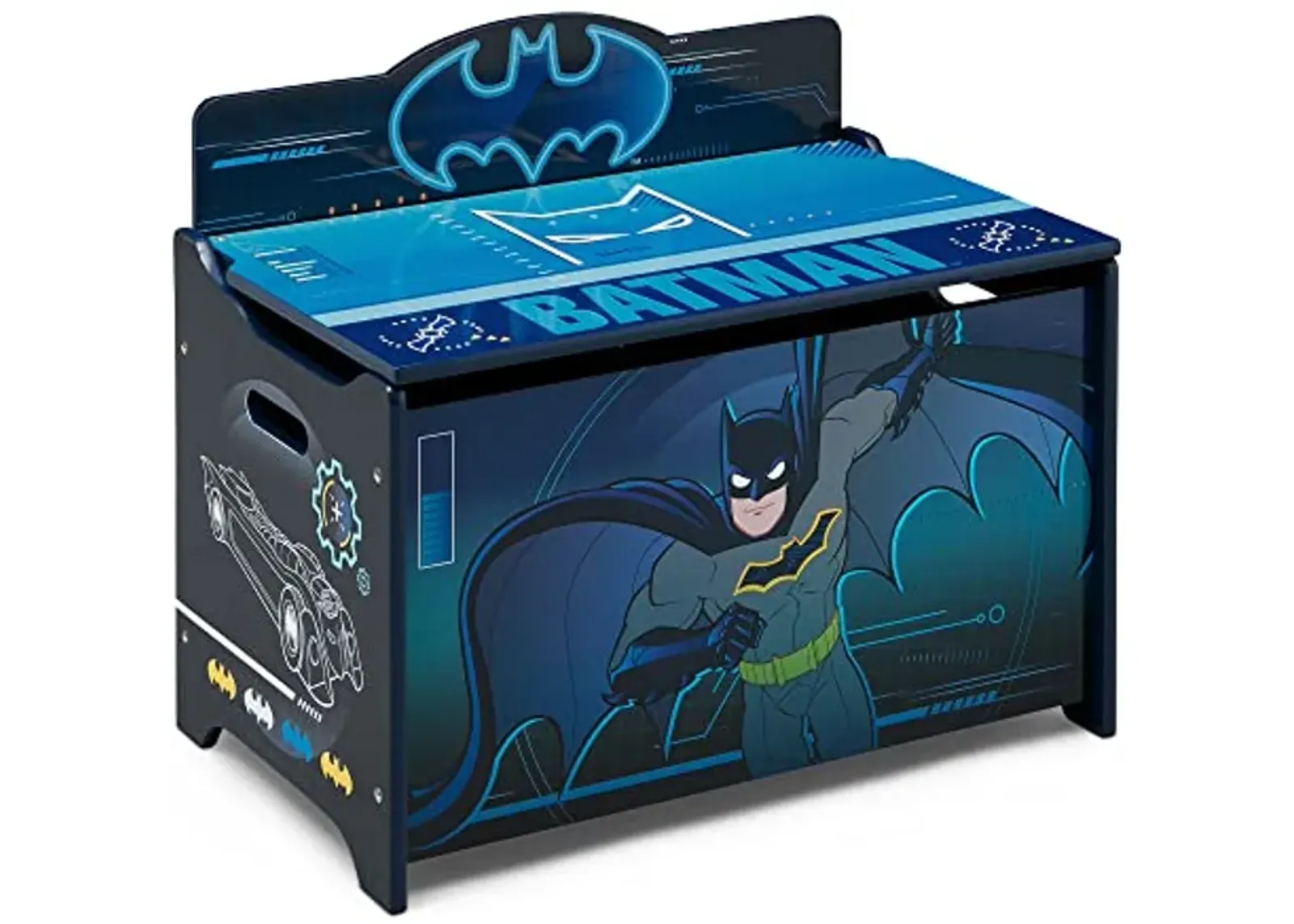 Batman Deluxe Toy Box by Delta Children Greenguard Gold Certified, Black/Blue