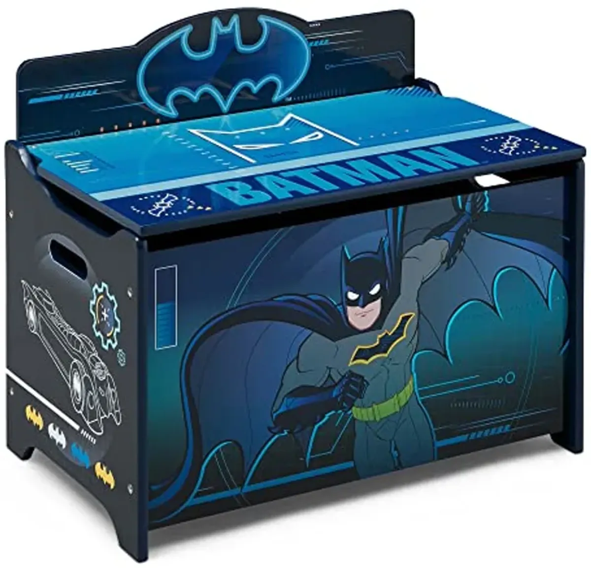 Batman Deluxe Toy Box by Delta Children Greenguard Gold Certified, Black/Blue