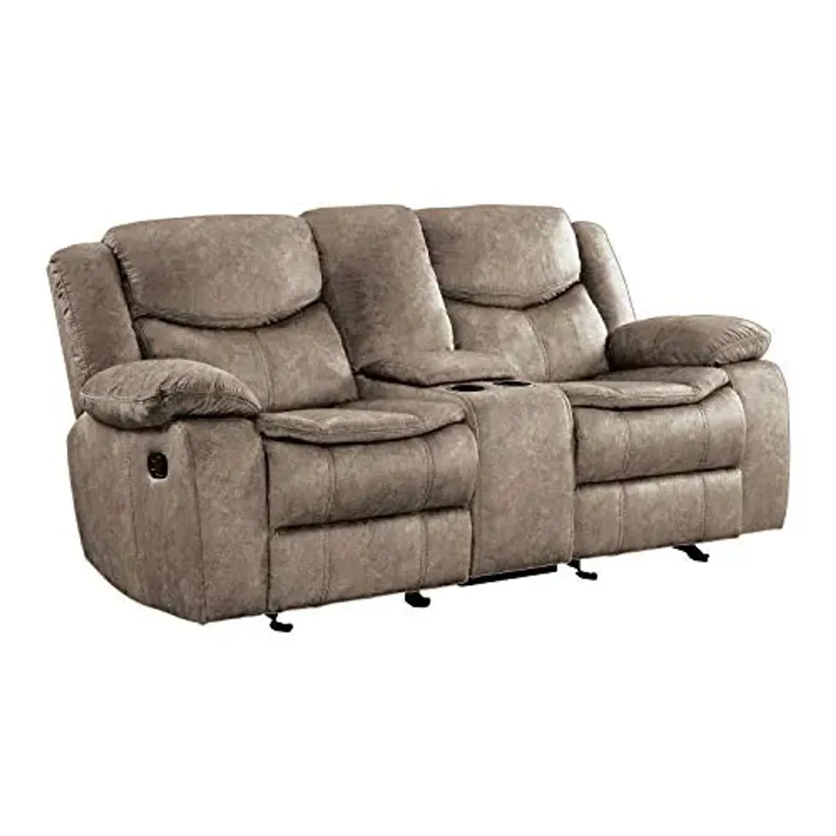 Lexicon Bay Manual Double Glider Reclining Loveseat, Brown