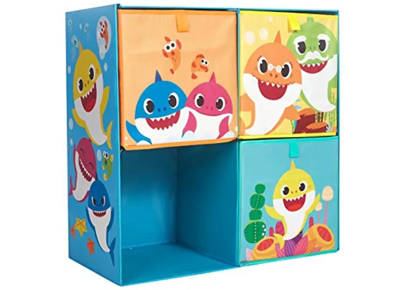 Idea Nuova Baby Shark Collapsible Soft Storage Cubby with 3 Collapsible Cubes