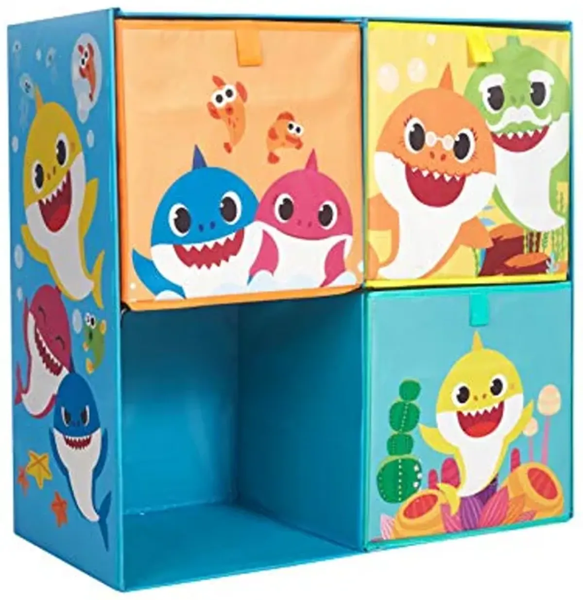 Idea Nuova Baby Shark Collapsible Soft Storage Cubby with 3 Collapsible Cubes