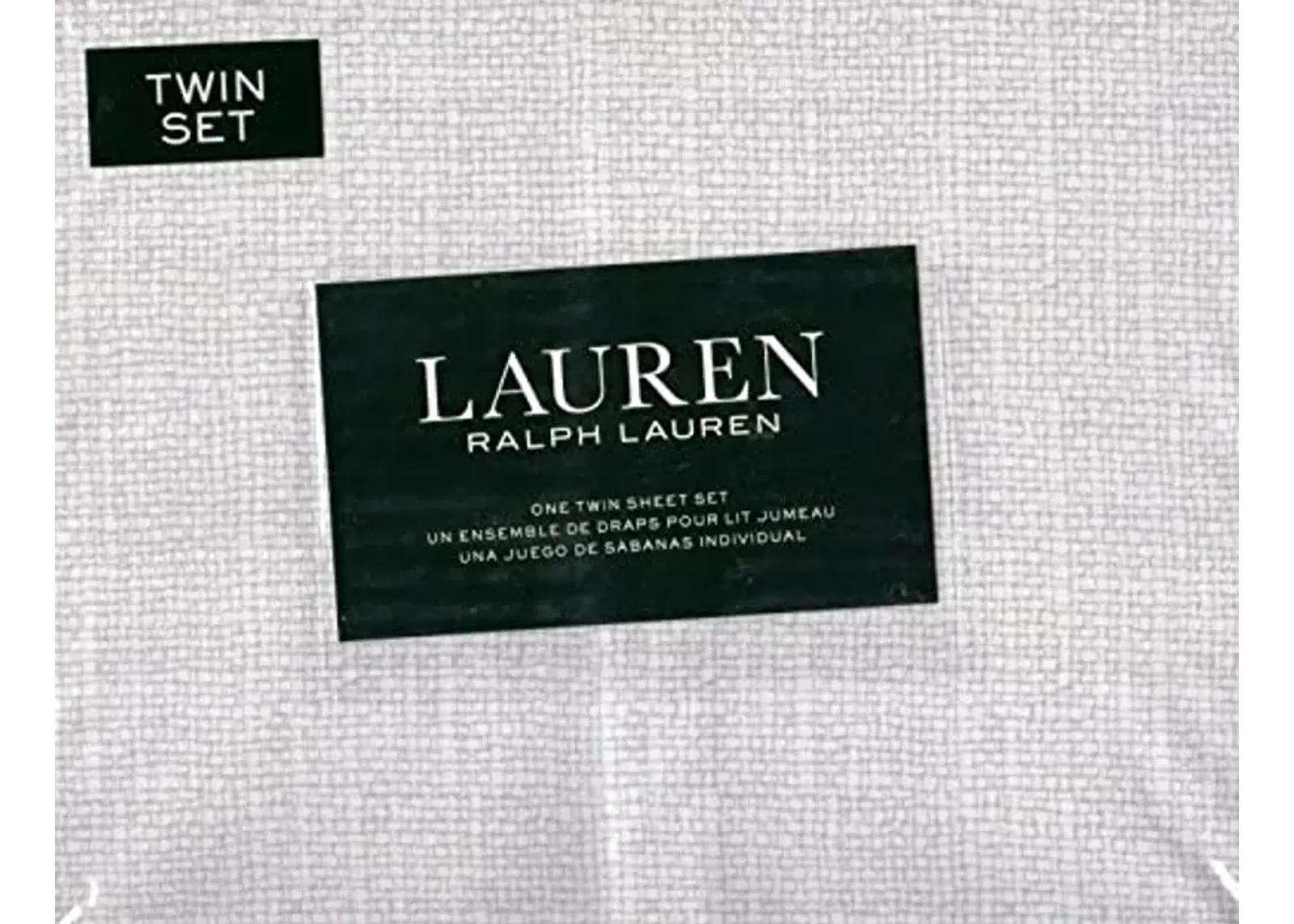 Lauren Ralph Lauren Straw Basket 3 pc Twin Sheet Set Gray Cream