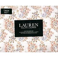 Lauren Ralph Lauren Kathryn Paisley 3 pc Twin Sheet Set Yellow on White