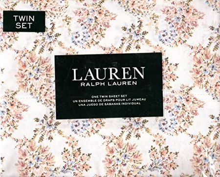 Lauren Ralph Lauren Kathryn Paisley 3 pc Twin Sheet Set Yellow on White