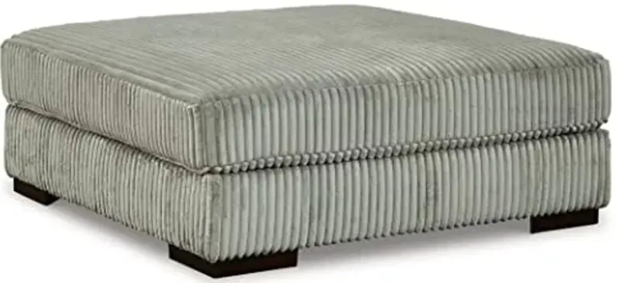 Signature Design by Ashley Lindyn Contemporary Square Tufted Upholstered Oversized Accent Ottoman, Light Gray