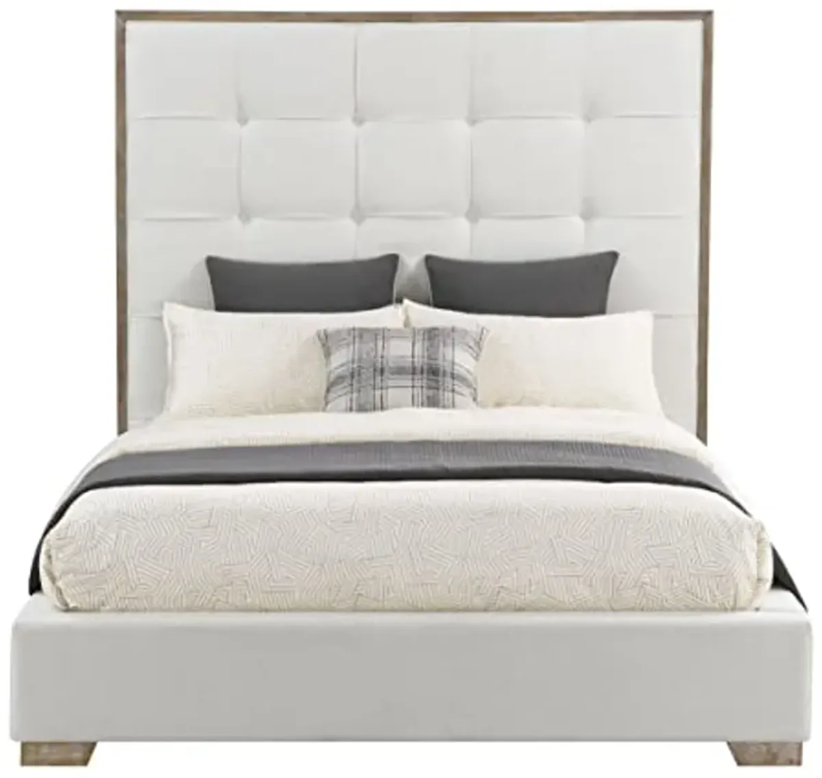 Abbyson Living Tufted Fabric Queen Bed (Ivory)