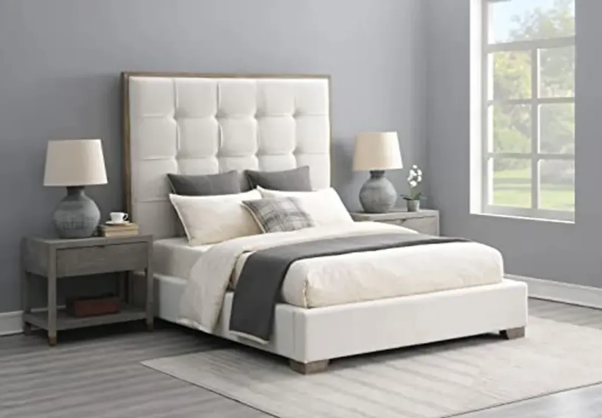 Abbyson Living Tufted Fabric Queen Bed (Ivory)