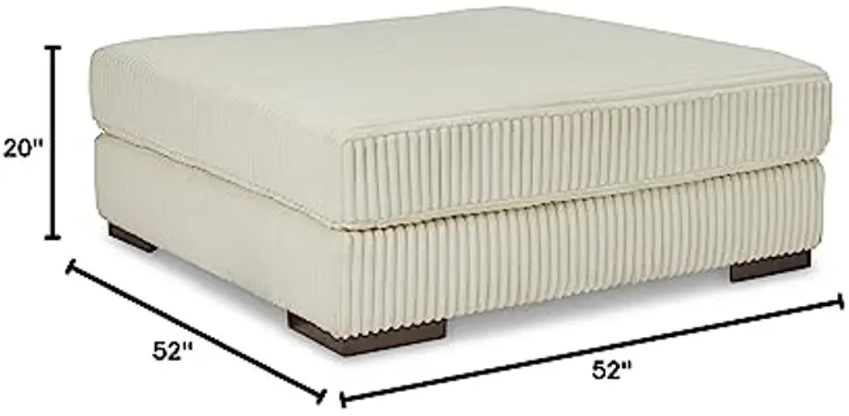 Signature Design by Ashley Lindyn Contemporary Square Tufted Upholstered Oversized Accent Ottoman, White