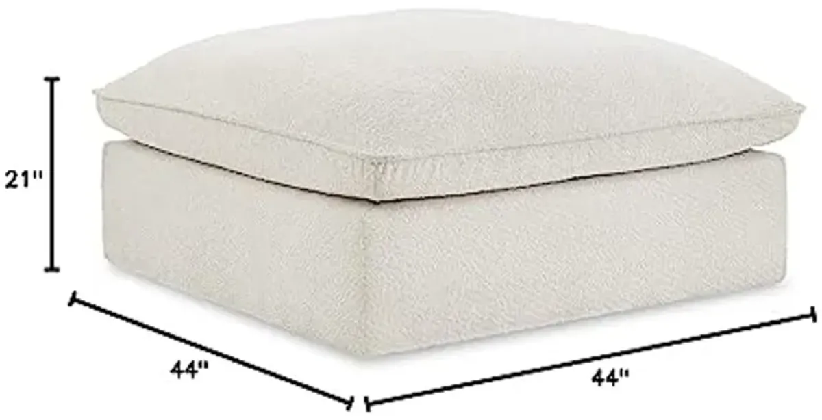 Signature Design by Ashley Gimma Modern Square Upholstered Ottoman with Storage, Light Gray