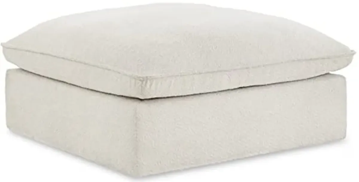 Signature Design by Ashley Gimma Modern Square Upholstered Ottoman with Storage, Light Gray