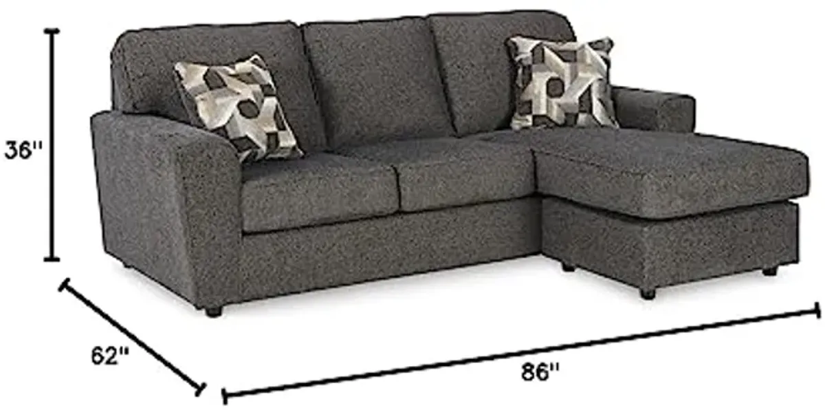 Signature Design by Ashley Cascilla Modern Sectional Sofa Couch with Chaise Lounge, Dark Gray